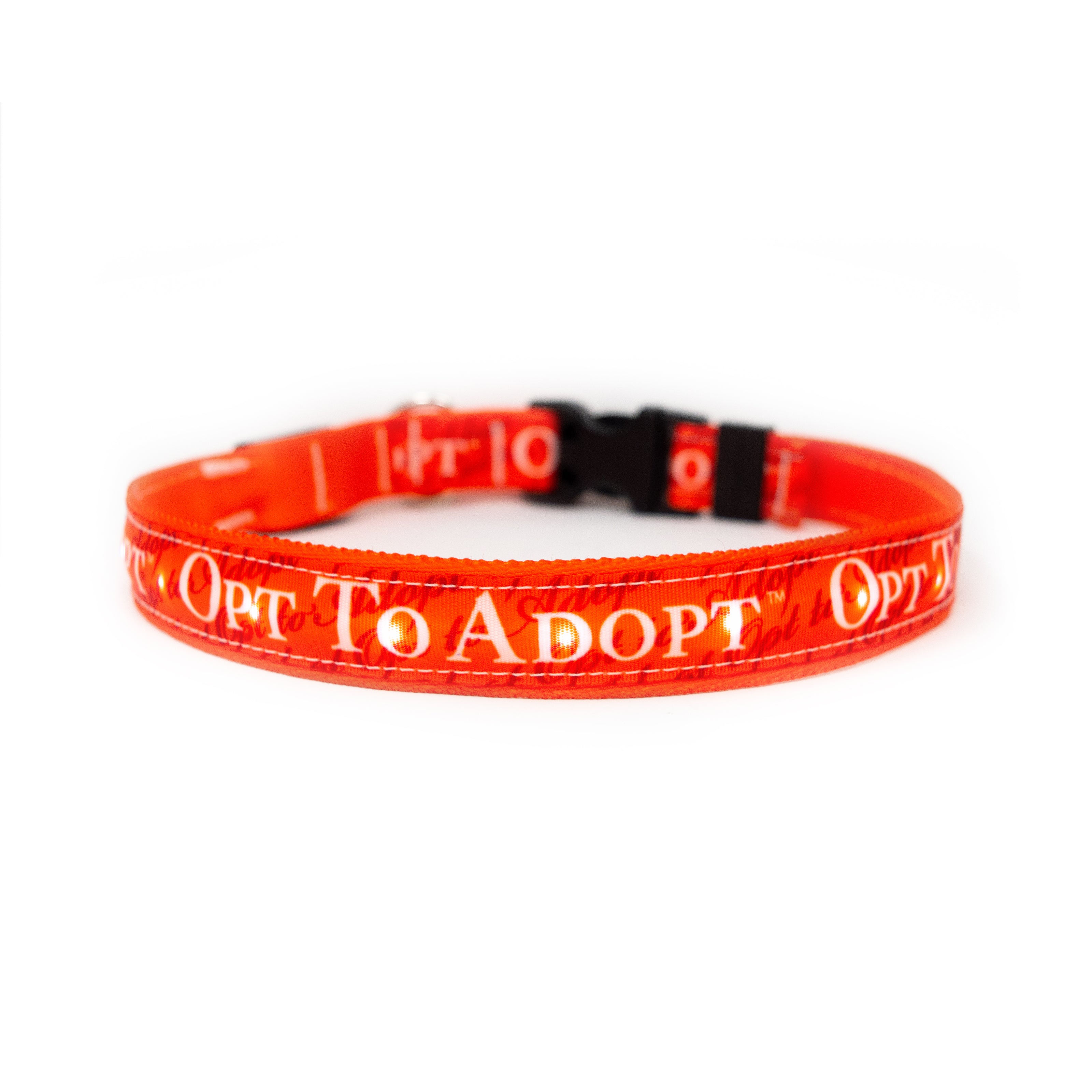 "Opt to Adopt" LED Light Up Collar